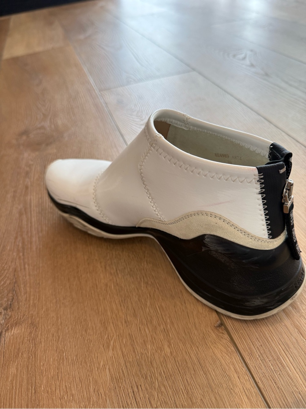 Fendi White Leather Slip-On Ankle Sneakers - Picture 6 of 6